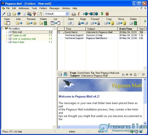 Pegasus Mail : un logiciel de messagerie ancien mais puissant