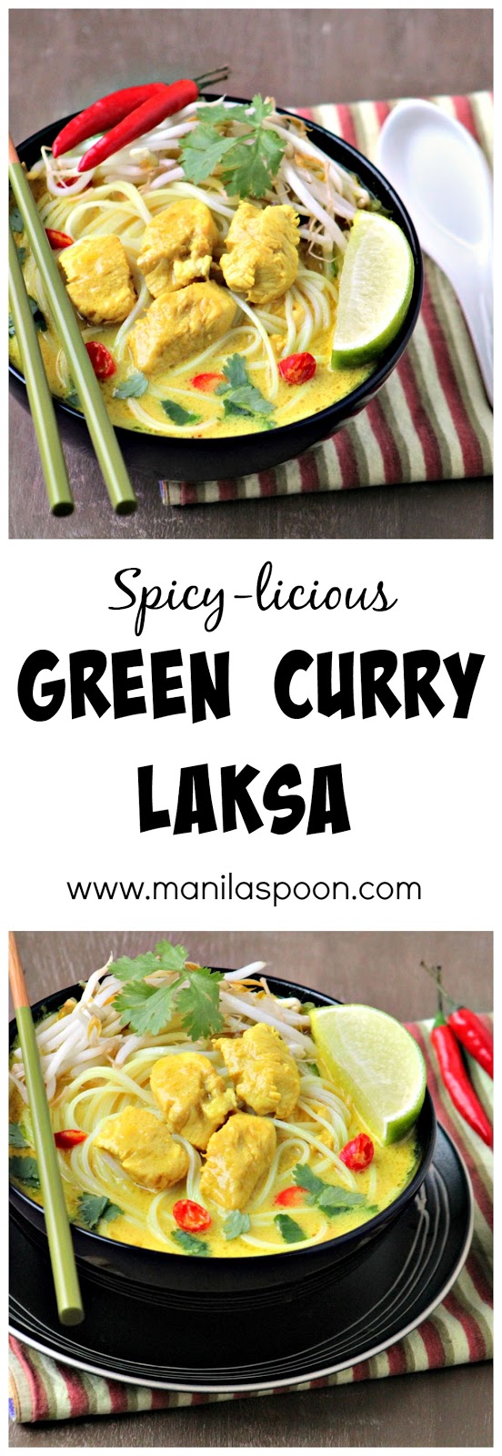 Creamy, sweet, spicy, tangy - this Green Curry Laksa is loaded with delicious flavors! Dairy-free and gluten-free, too!