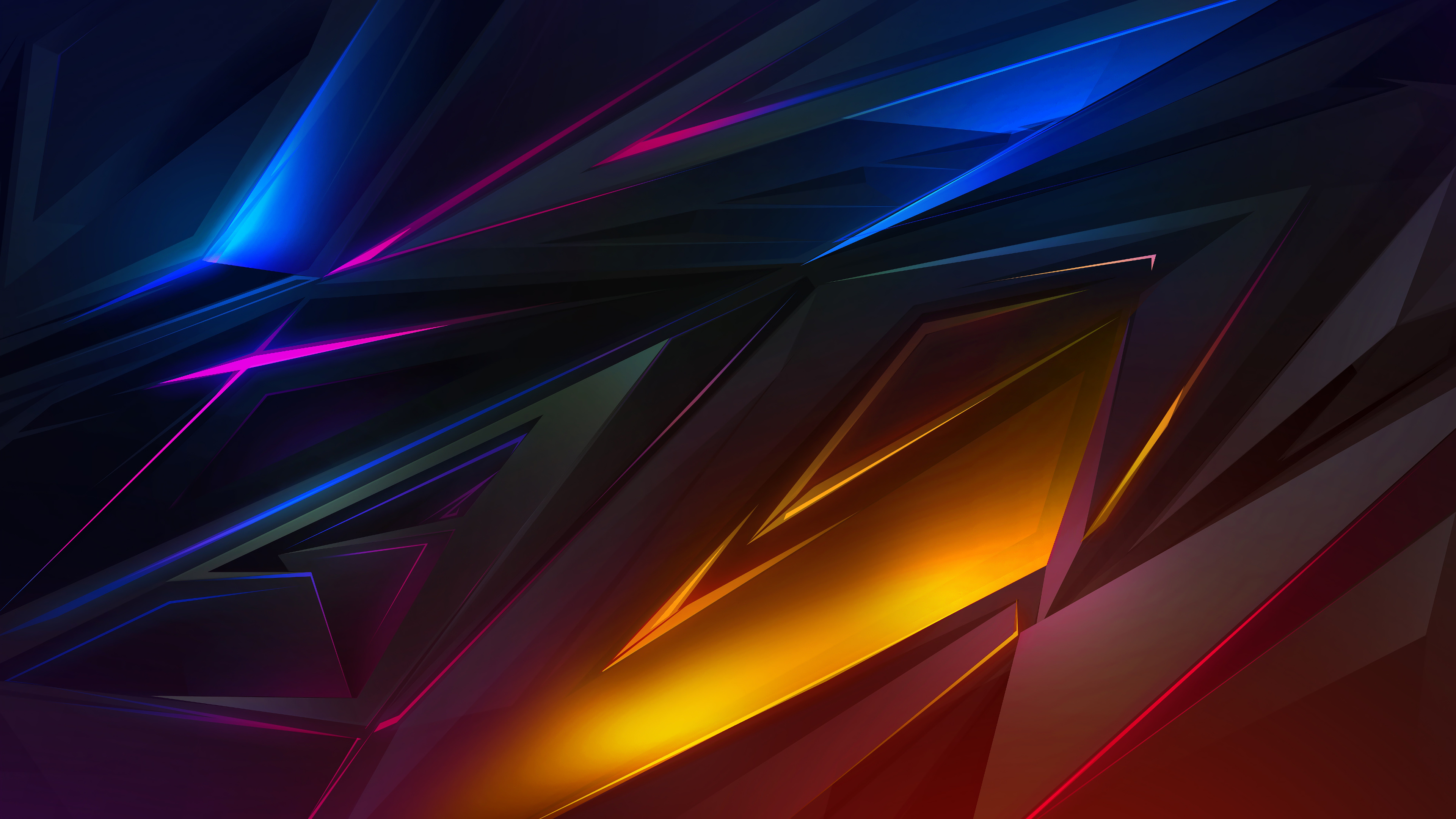 Colorful, Dark, Abstract, Polygon, 3D, 4K, #39 Wallpaper PC Desktop