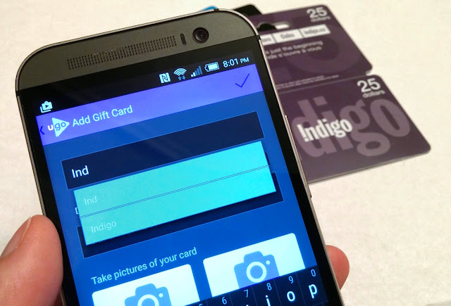 UGO Wallet Mobile App - Add Gift Card