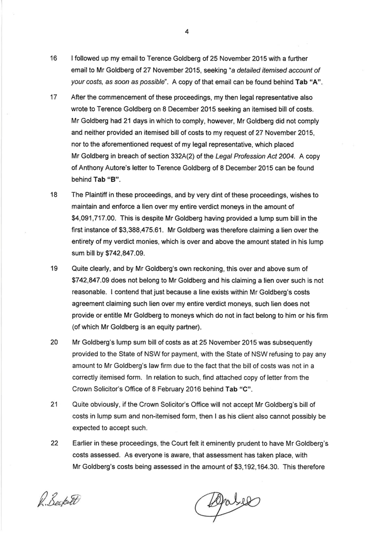 Sworn affidavit of Roseanne Beckett, 7 March 2018 Sworn affidavit of Roseanne Beckett, 7 March 2018