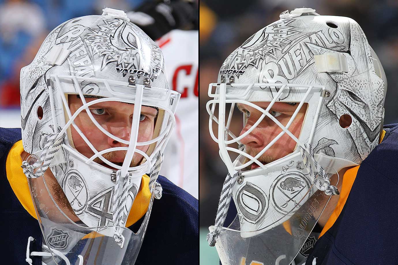 Lehner's reverse retro mask : r/hockey
