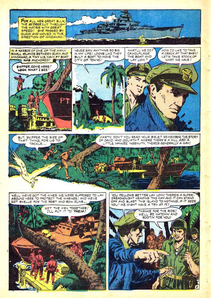 Navy Tales #2 golden age comic book page art by Al Williamson