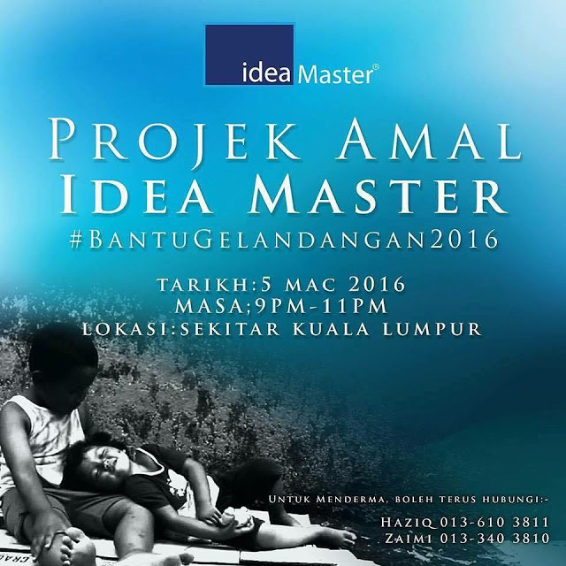 Projek Amal membantu Gelandangan bersama Idea Master dan Hai Blogger