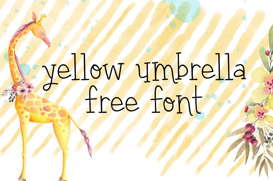 DLOLLEYS HELP Yellow Umbrella Free Font