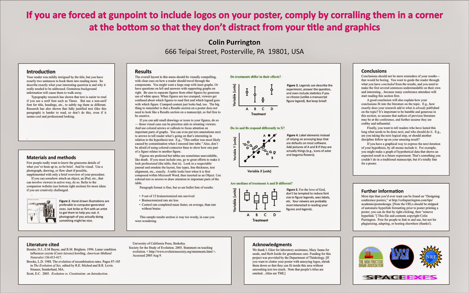 Life is a discovery Conference poster presentation speech planning