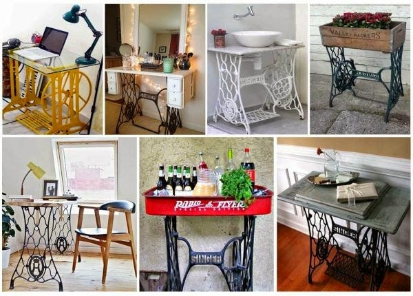 Old furniture redesign &#8211; the old sewing machine use as vintage furniture