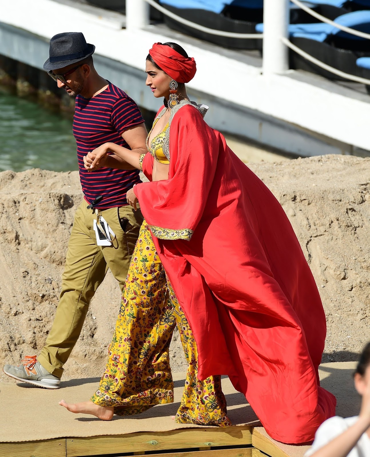 Sonam Kapoor Super Sexy Cleavage Show At a Beach Photoshoot During 70th Cannes Film Festival 2017