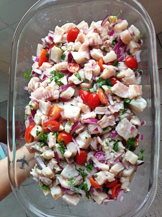 Receita Ceviche de tilápia Gêmeas Escritoras