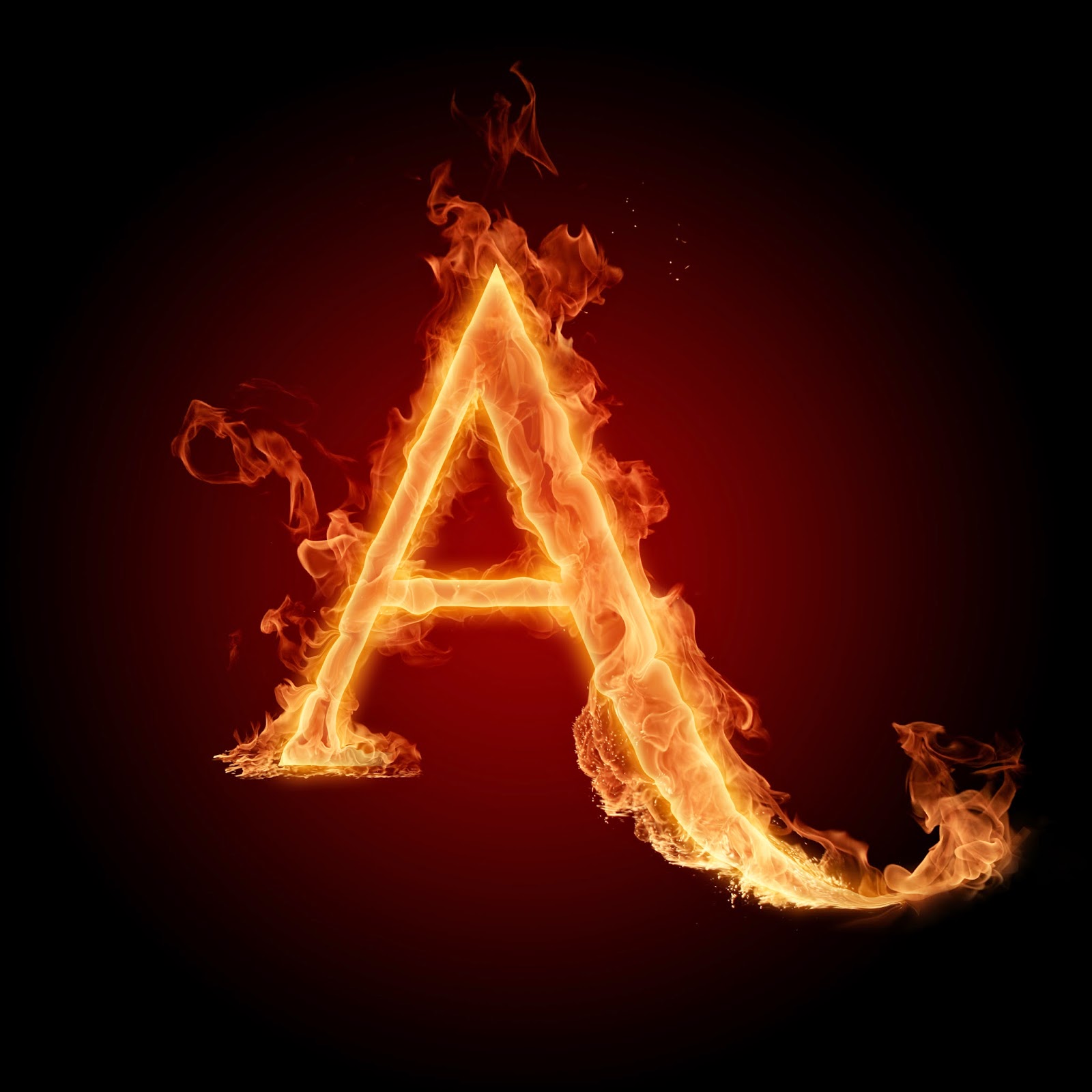 Free Burning Fire Letter Alphabet - Naviwall