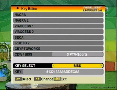 Verified Working BISS key of Ptv Sports PakSat