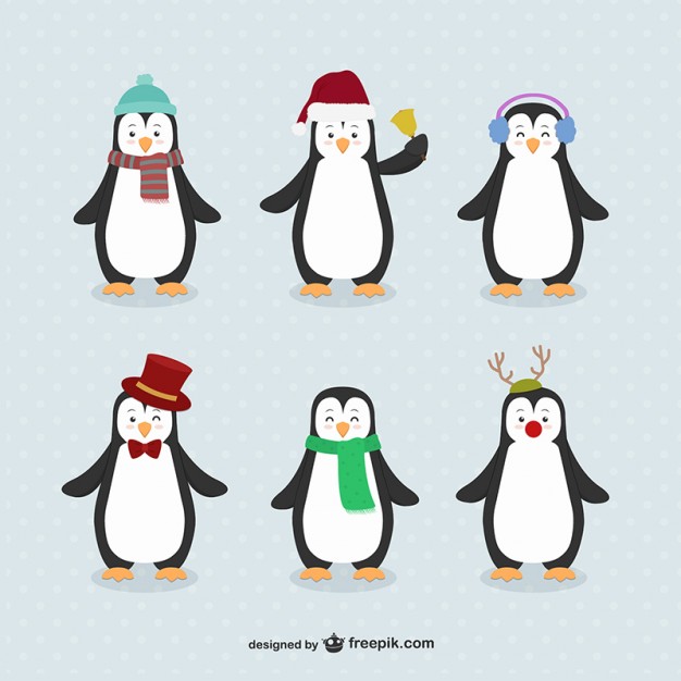Penguin cartoons pack Free Download Vector