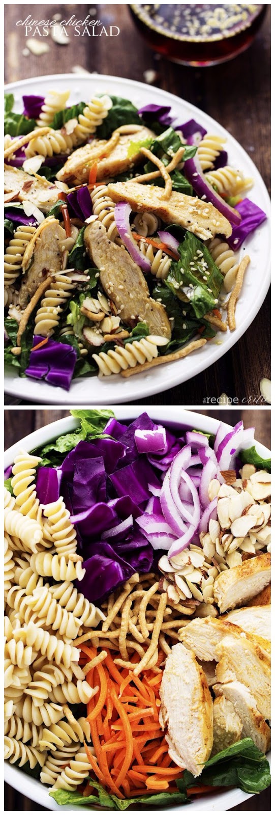 Chinese Chicken Pasta Salad with Sesame Dressing Easy Food Recipe Blog
