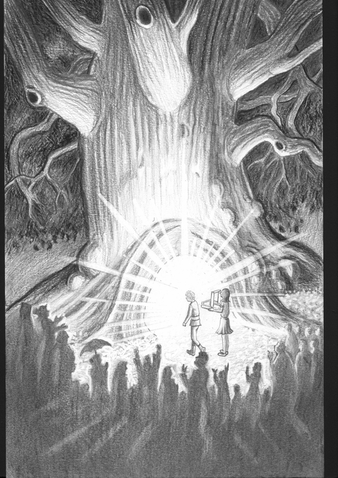 MG Children's Book Illustrations Black and White Graphite Chapter Book