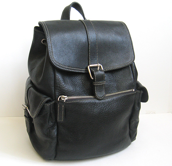 J.CREW BLACK LEATHER BACKPACK MENS BLACK LEATHER BAG