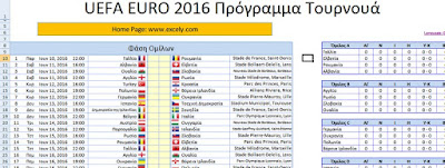 ΤΕΧΝΟΛΟΓΙΑ DOWNLOAD Euro 2016 (excel) - Κατεβάστε το πρόγραμμα του Euro 2016 σε excel Euro%2B2016%2B-%2Bexcel