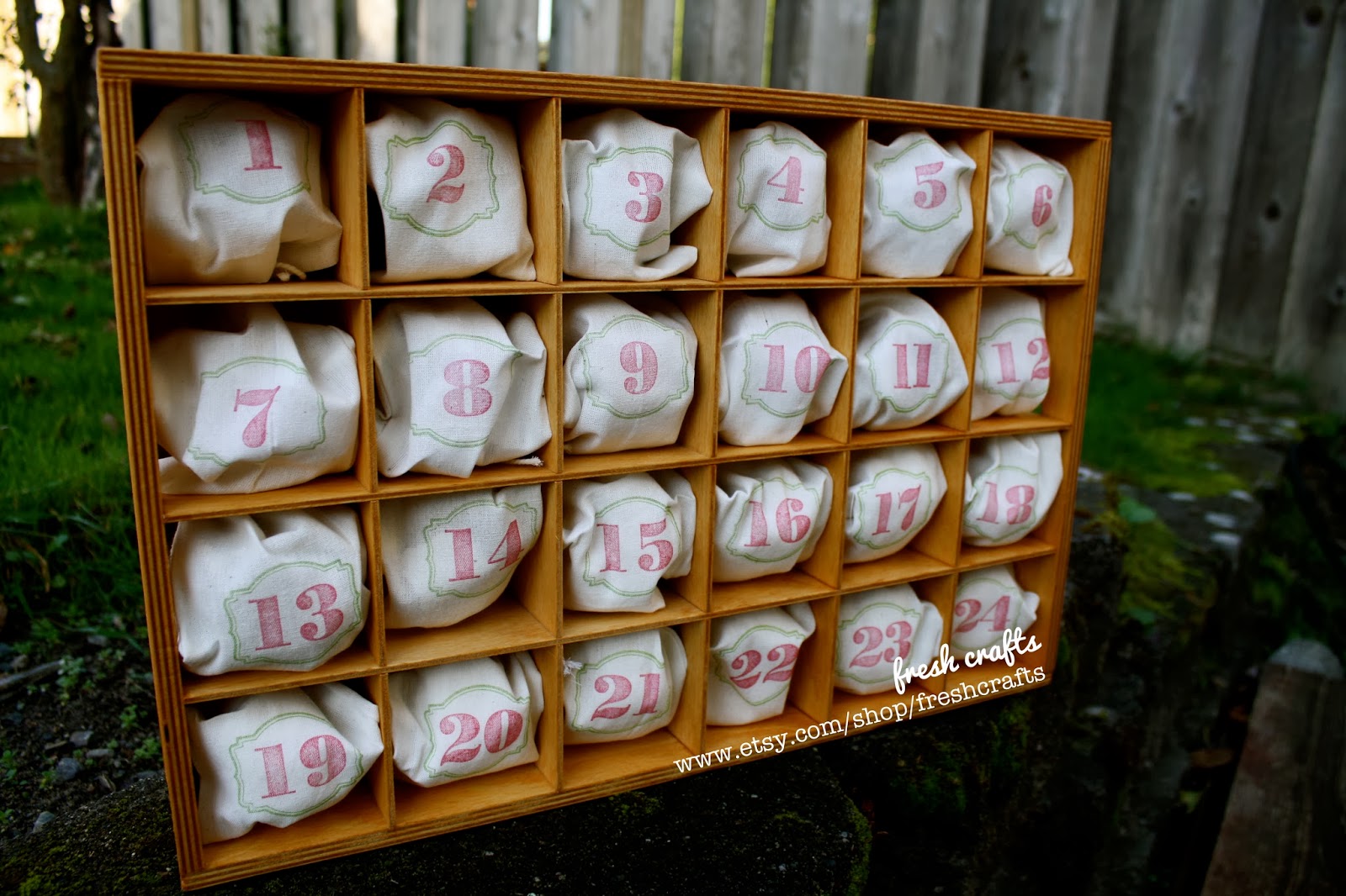wood crate advent calendar