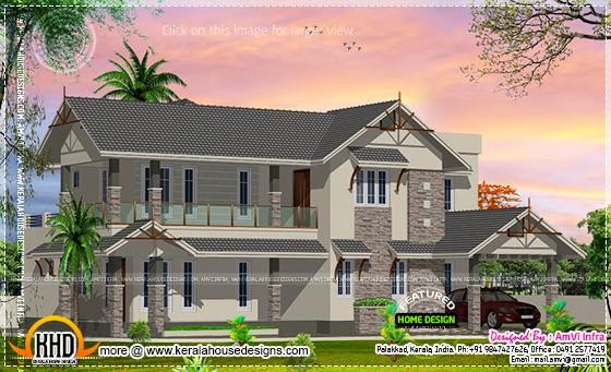 House plan sloping roof