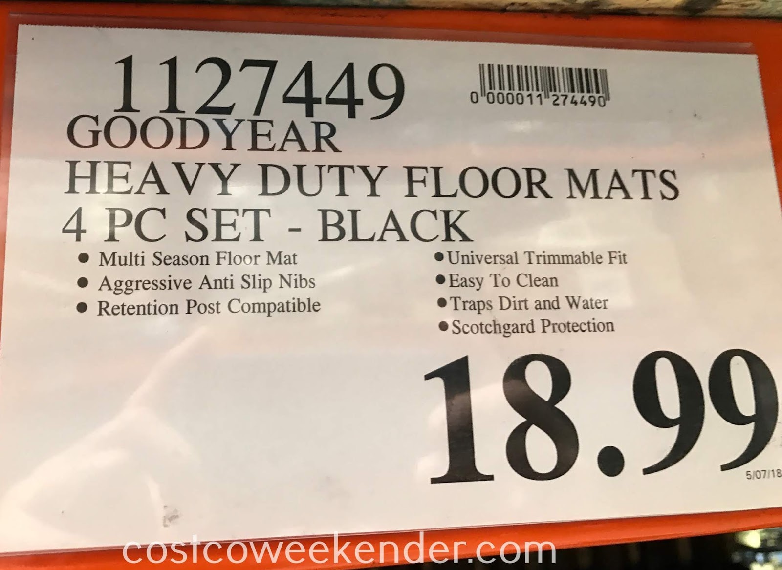 Goodyear Allweather Floor Mats (set of 4) Costco Weekender