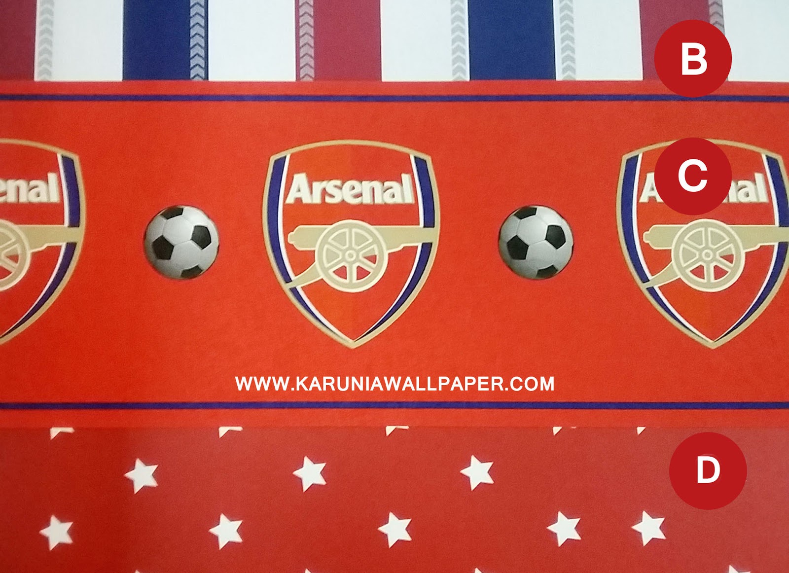 jual wallpaper motif arsenal karuniawallpaper