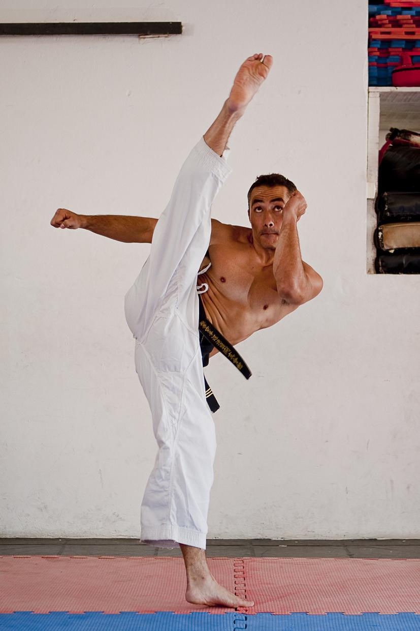 Toeikan ( lutando com bravura) Mawashi geri