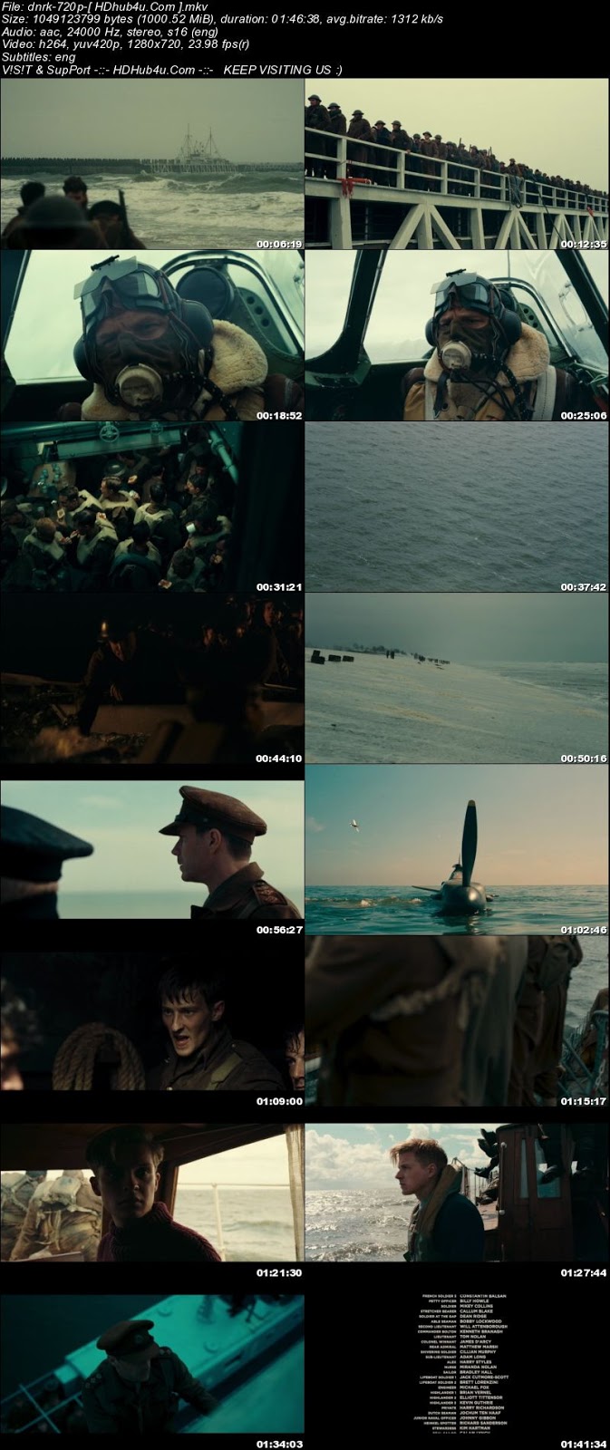 Dunkirk 2017 English Movie 720p BRRip ESub 999MB Download