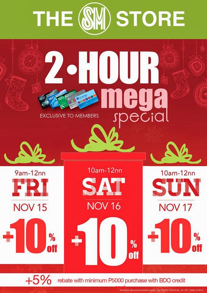 SM Megamall's 2-Hour Mega Special Nov 15-17