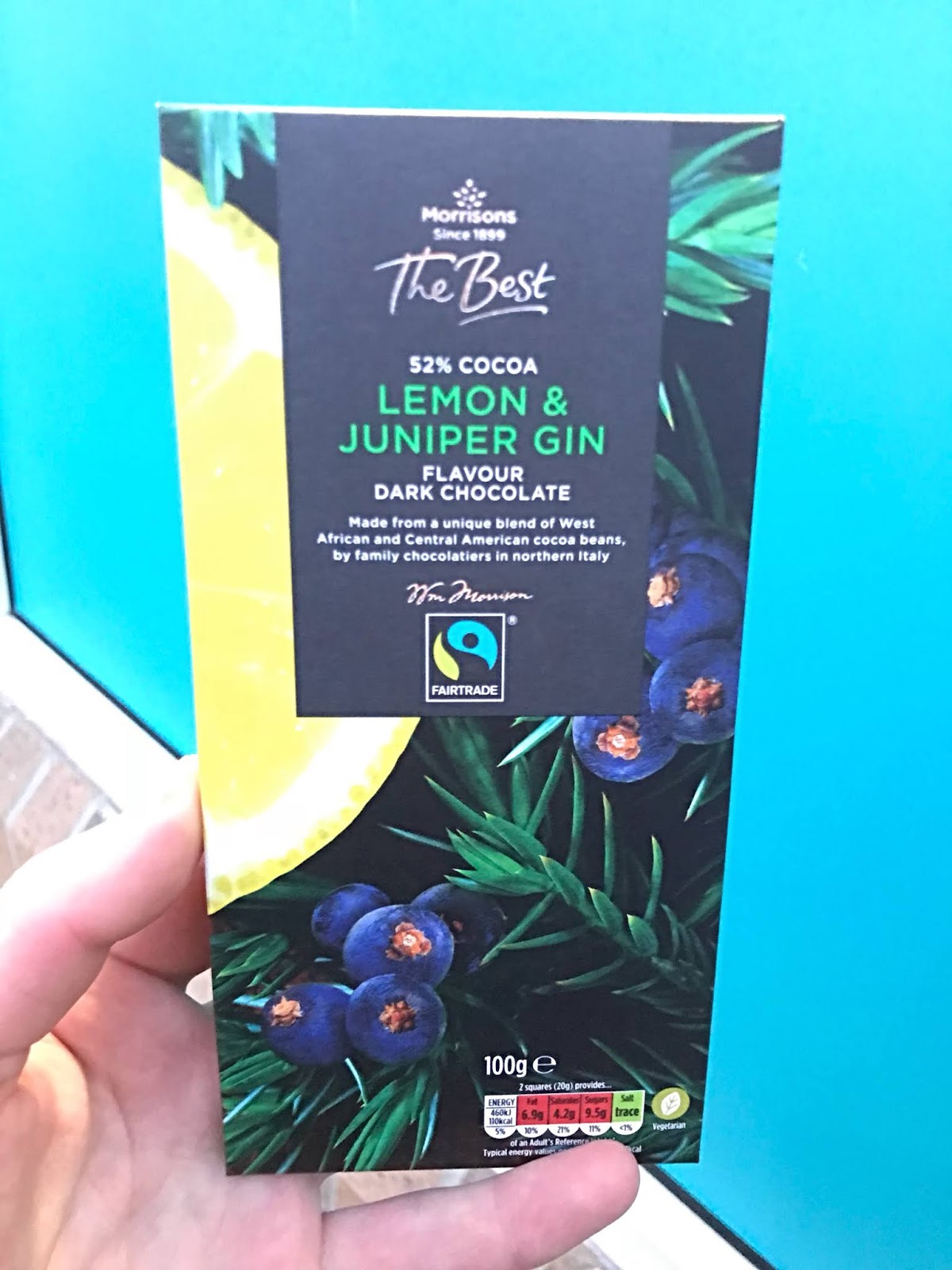 Morrisons The Best Lemon & Juniper Gin Dark Chocolate