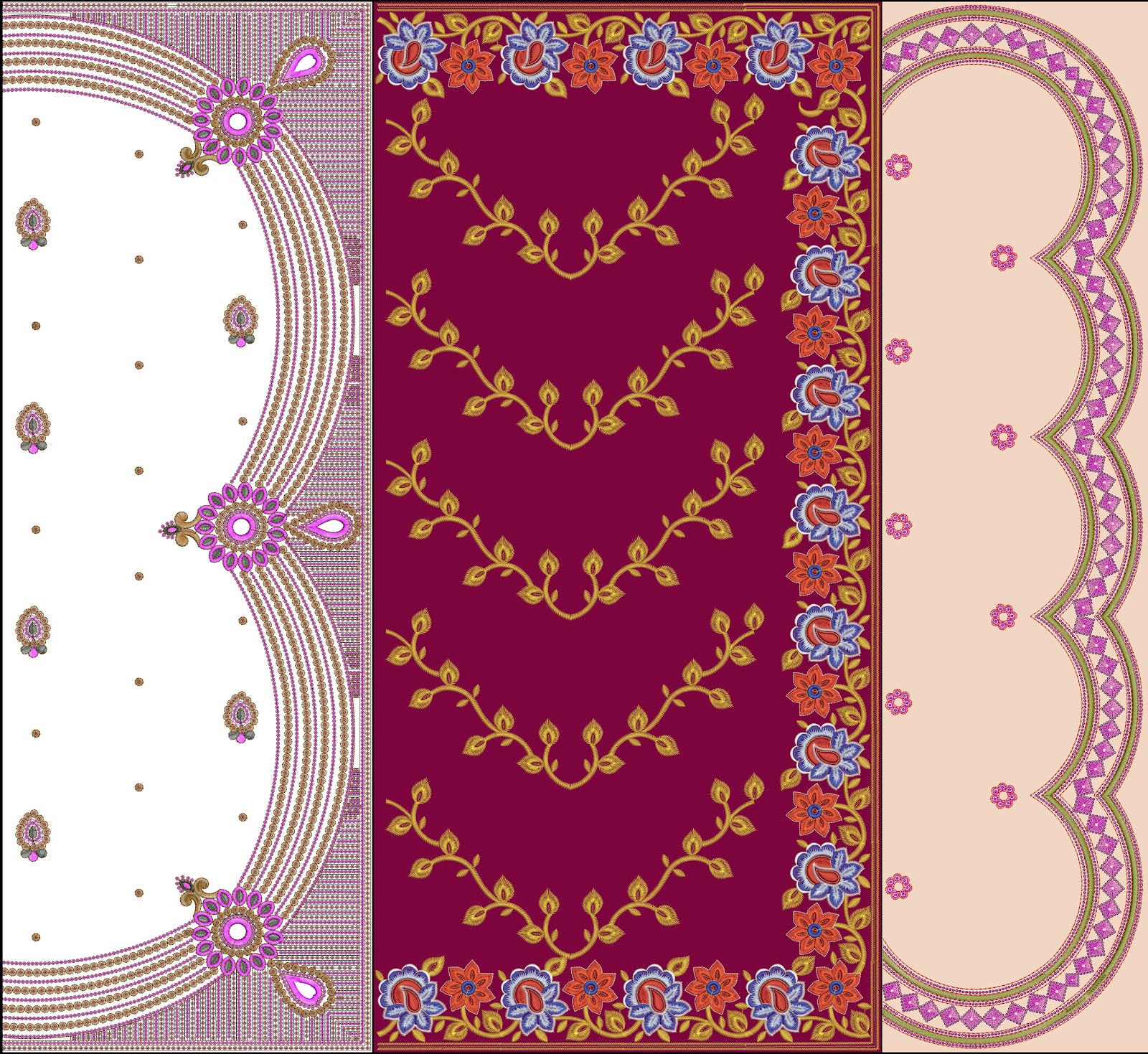 Popular Sequins C Pallu Saree Embroidery Design Latest Embroidery