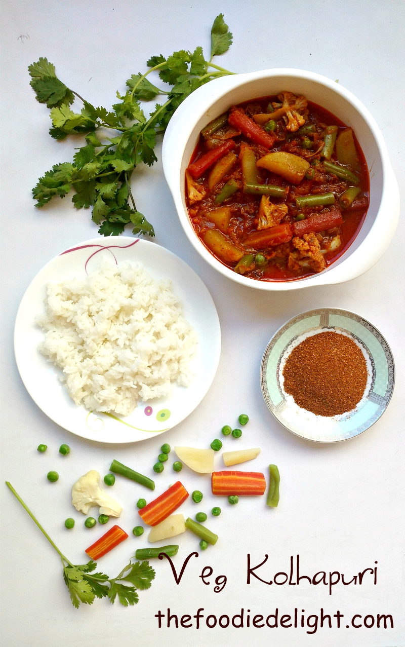 Veg Kolhapuri Recipe How to Make Kolhapuri Style Mix Veg Sabzi The