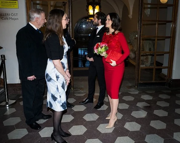 Queen Silvia of Sweden, Prince Carl Philip of Sweden and Princess Sofia of Sweden visits the annual formal meeting of Royal Swedish Academy of Fine Arts.