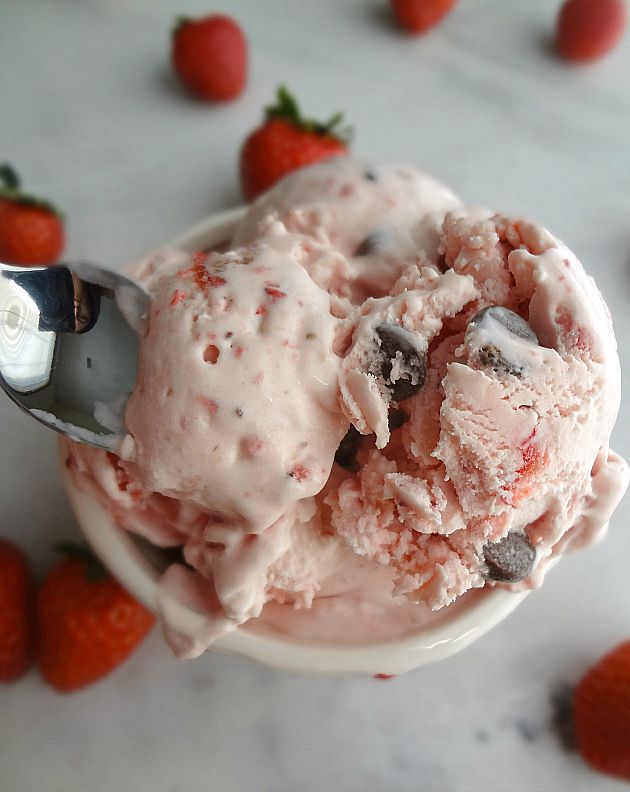 The Cooking Actress Strawberries & Cream Chocolate Chip Ice Cream