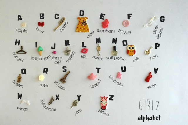 Theme ABC alphabet miniature objects boy girl by TomToy