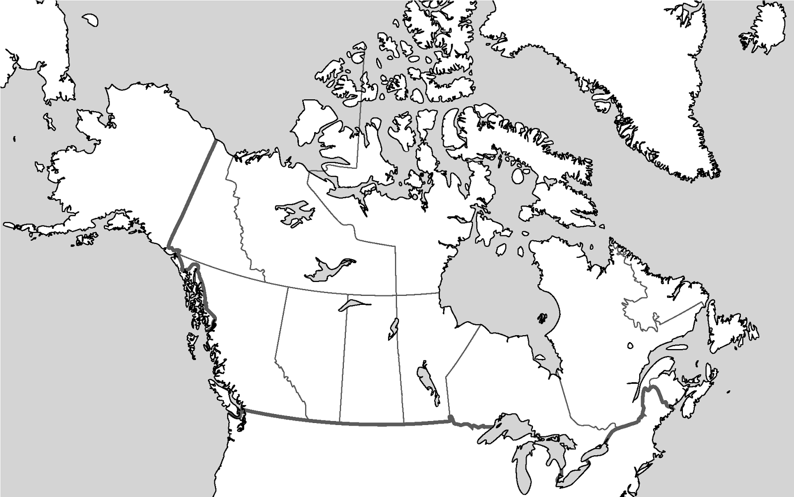 Blank Map Of Canada Printable - Printable Word Searches