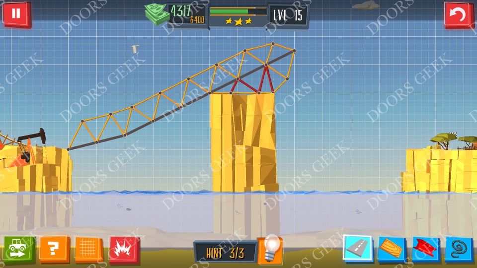 Build a Bridge! Level 15 Solutions Doors Geek