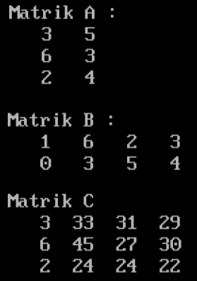 Dasar Pemrograman Komputer: Lanjutan Perkalian Matriks Dengan Bahasa C++