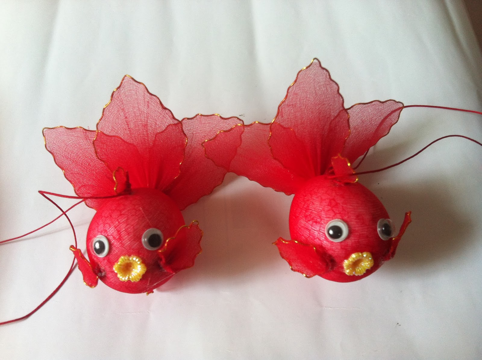 Handmade Stocking Flowers Singapore Art and Craft Red Goldfish