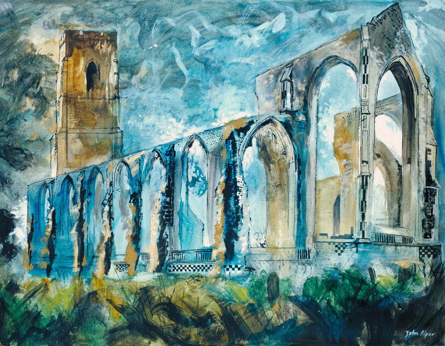 The Famous Painting: Covehithe Church (1983 by John Piper)