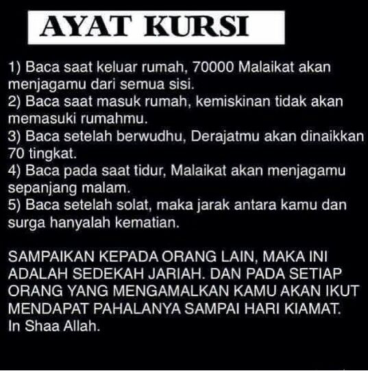 Keutamaan Membaca Ayat Kursi Sebelum Tidur Kumpulan Contoh Soal 3