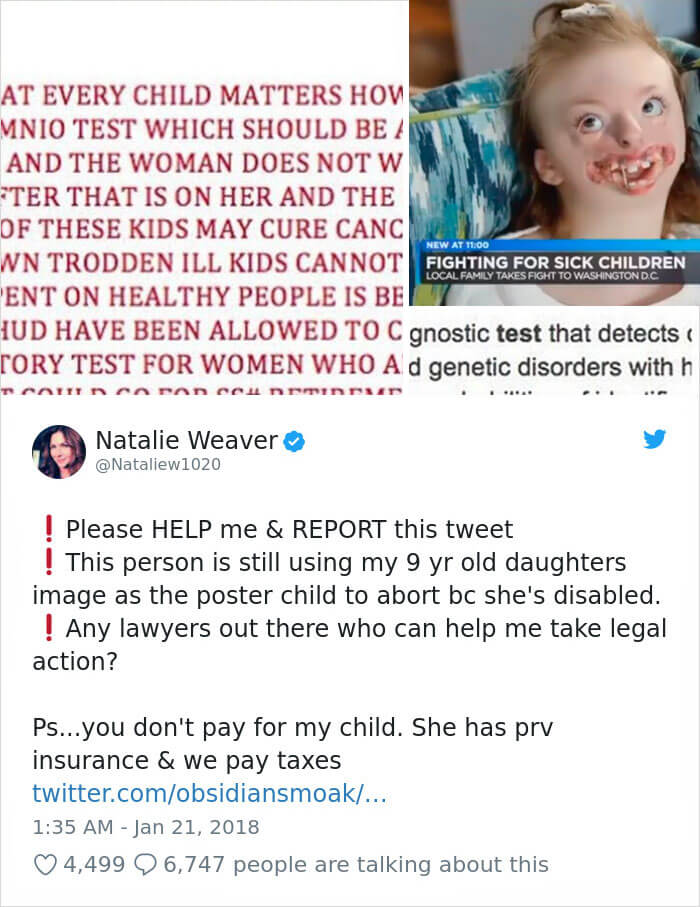 Awful Twitter User Shares The Picture Of A 9-Year-Old Girl With Facial Deformation To Promote Abortion. The Mother's Response Was Powerful!