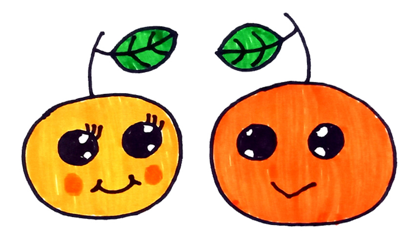 Sunny orange cute drawings For a cheerful and bright mood
