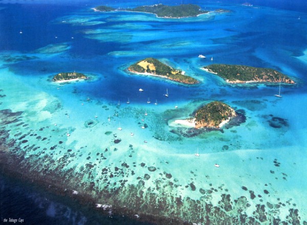 Tobago cays from air