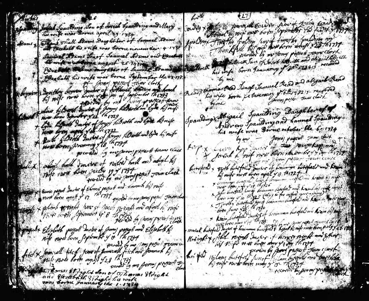 GeneaMusings Treasure Chest Thursday Post 311 1734 Birth Record of
