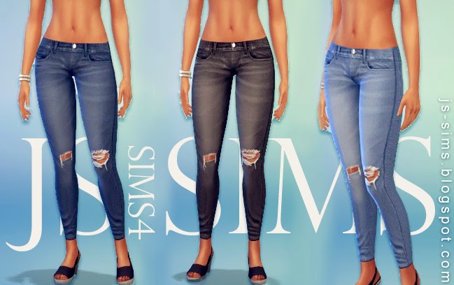 My Sims 4 Blog: TS3 to TS4 Denim Ripped Jeans for Females by JS Sims 4