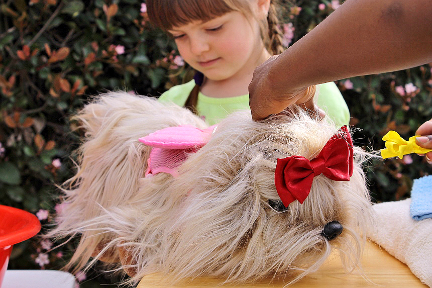 Host a Pretend Pet Salon with the kids while your pet enjoys the afternoon at #PetSmartGrooming! #Sponsored