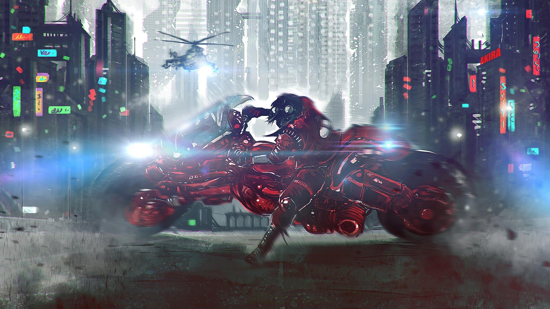 Akira, Motorcycle, Anime, Sci-Fi, 4K, #169 Wallpaper PC Desktop