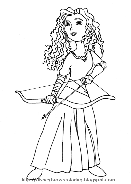 BRAVE MERIDA COLORING PAGES