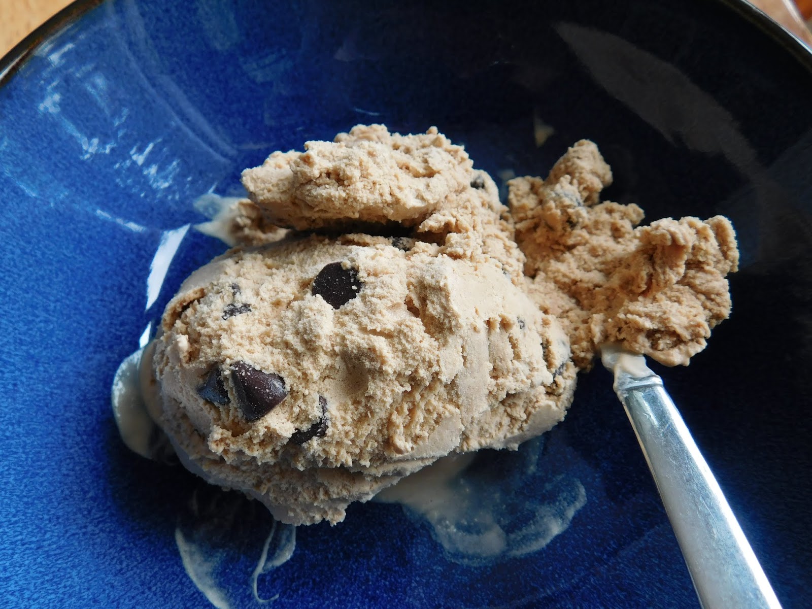 Homemade Coffee Ice Cream with Dark Chocolate Chips