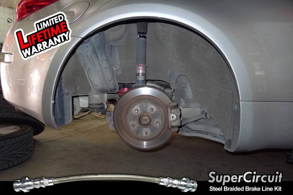 SUPERCIRCUIT Steel Braided Brake Lines Nissan Fairlady 350Z Steel Braided Brake Line Kit (non