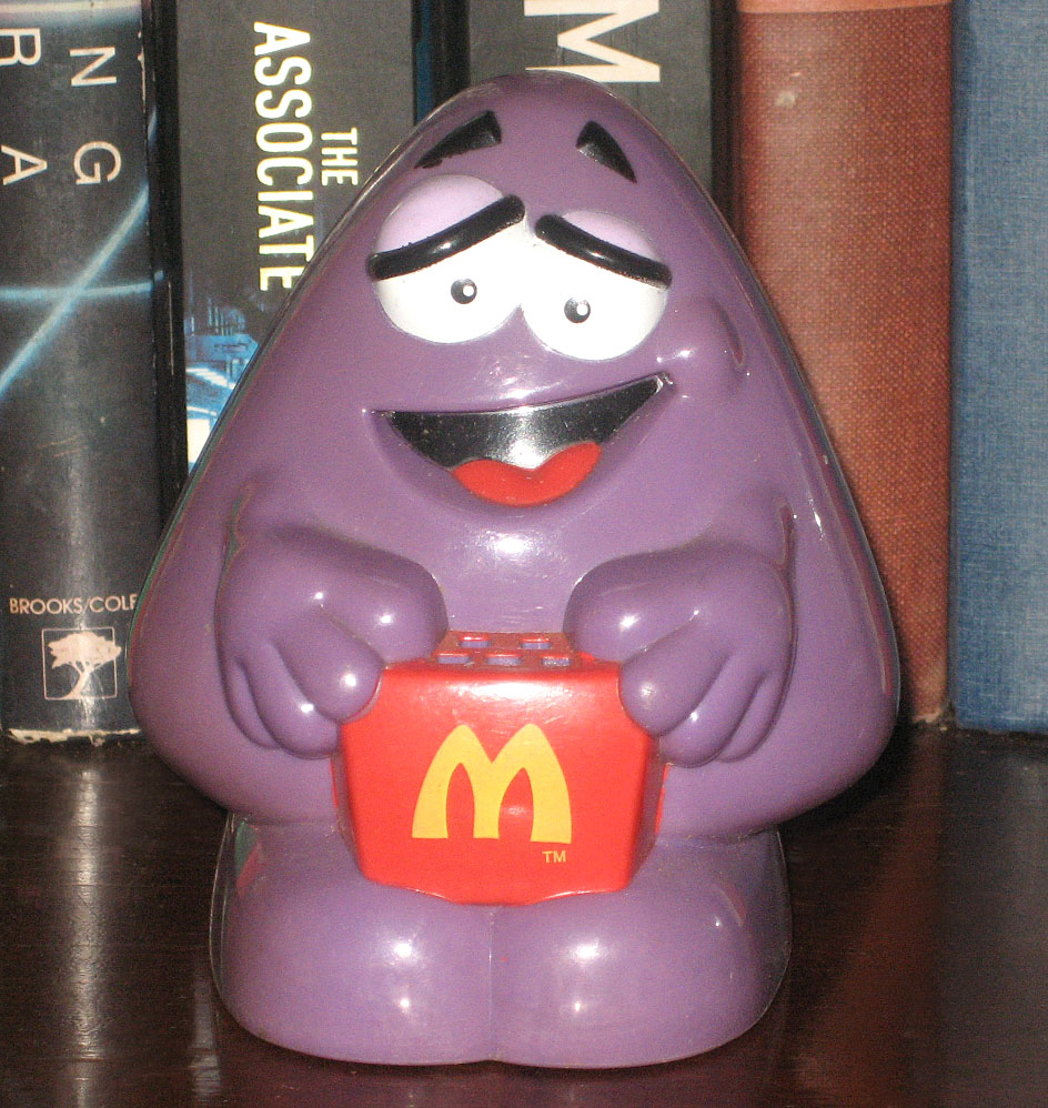 Percy's Fast Food Toy Stories Grimace Cartoon McD